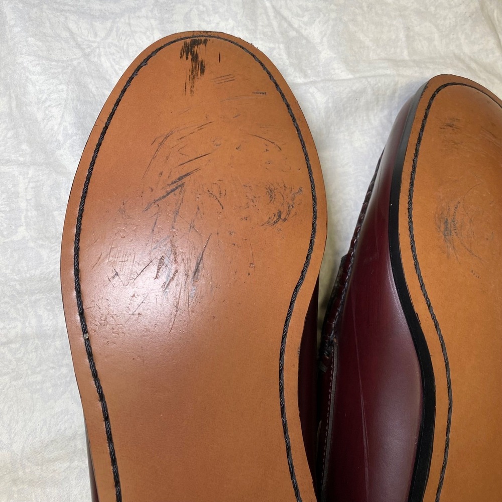 Stuart McGuire Tassel Loafers Mens 13 EEE Burgundy Leather Slip On Dress Shoes - Picture 10 of 16